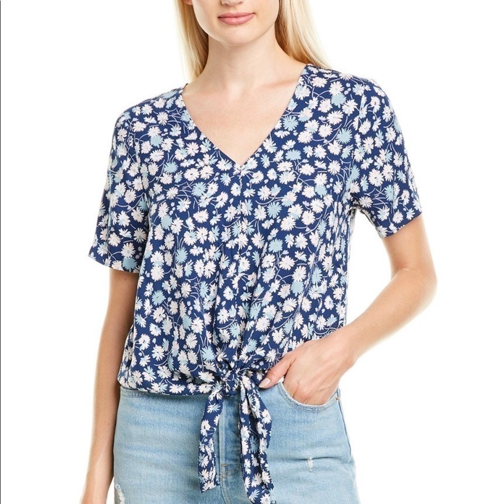 madewell Blue Moon front tie blouse. Size XS
